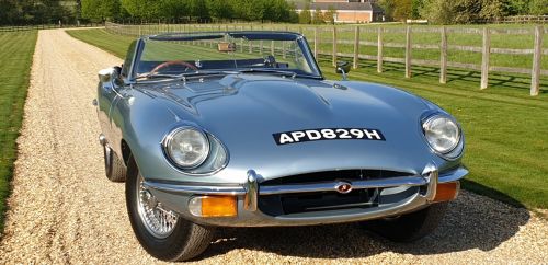 Used JAGUAR E-TYPE 4.2 E TYPE CONVERTIBLE GROUND UP RESTORATION METALLIC BLUE CREAM LEATHER LAST OWNER HAS COVERED 10000 MILES SINCE 1974 WITH ALL SUPPORTING EVIDENCE for Sale